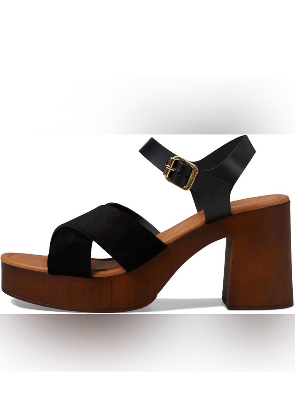 NIB-Seychelles Seychelles Paloma Black Suede Platform Sandals Women's Size 10 - Picture 3 of 11